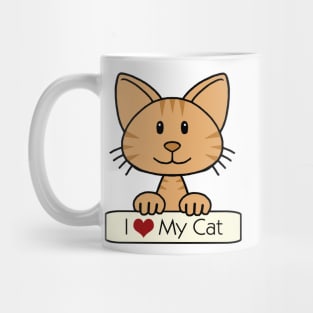 Orange Striped Cat - I Love My Cat Mug